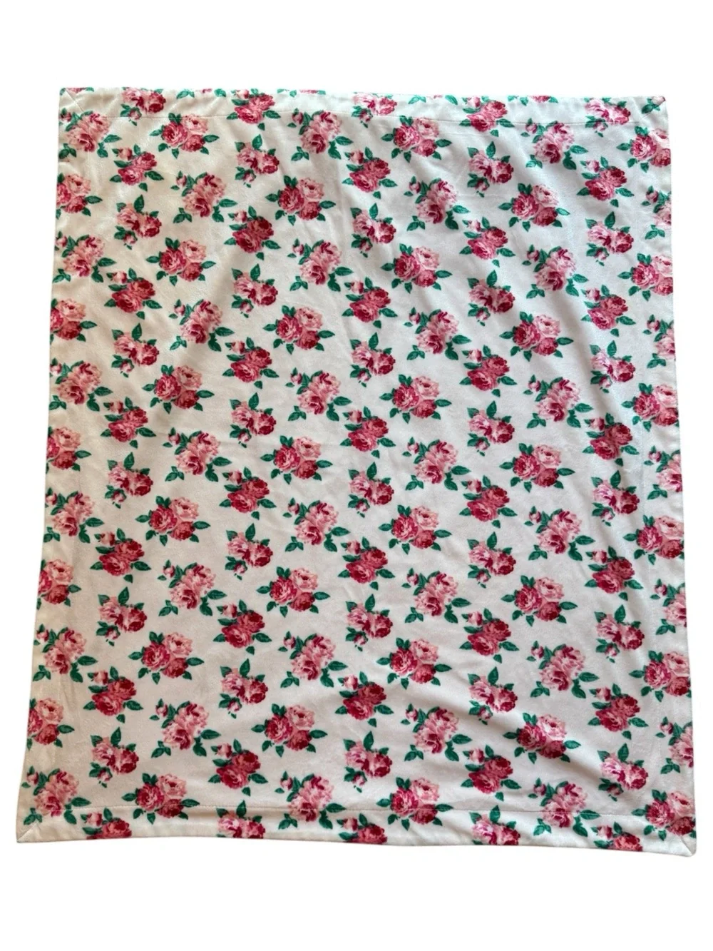 Betsey Johnson Baby Blanket Pink Polka Dot & Rose Floral Double-Sided Security